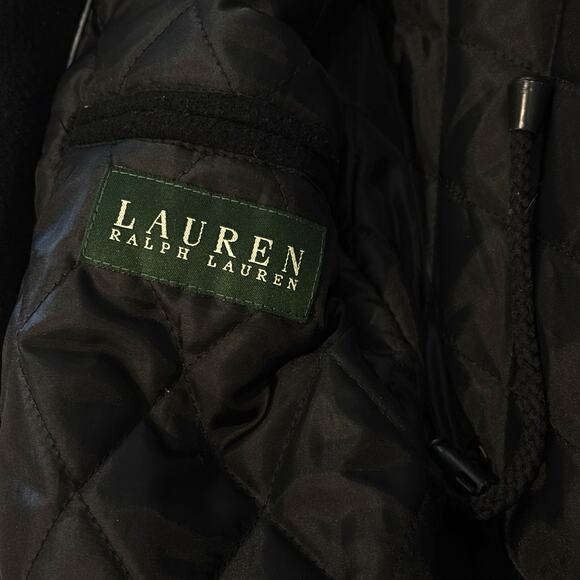 Lauren Ralph Lauren Wool Blend Field Coat 42L Interior Drawstring Button & Zip - Picture 2 of 7